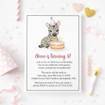 Verjaardagsfeestje Sweet Zebra voor Meisjes     