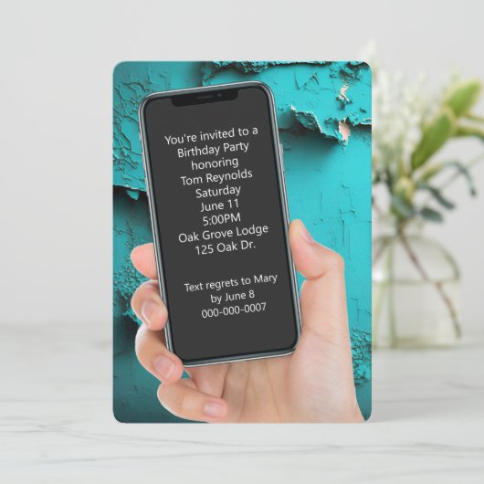 Verjaardagsfeestje Tekstbericht Kaart (Staand voorkant)