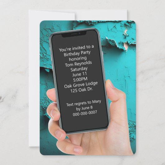 Verjaardagsfeestje Tekstbericht Kaart (Voorkant)