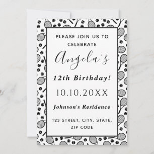 Verjaardagsfeestje tennisspeler Rackets & ballen p Kaart