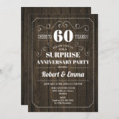 Verjaardagsfeestje ter ere van 60 jaar - Rustic ho Kaart (Voorkant / Achterkant)