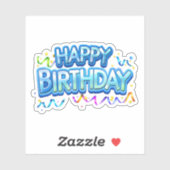 Verjaardagsfeestje thema sticker (Vel)