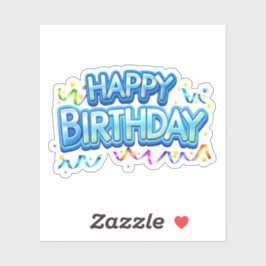 Verjaardagsfeestje thema sticker