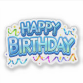 Verjaardagsfeestje thema sticker (Voorkant)