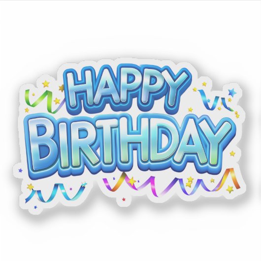 Verjaardagsfeestje thema sticker (Voorkant)