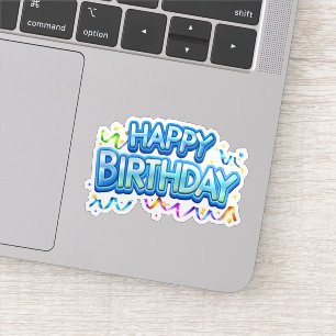Verjaardagsfeestje thema sticker