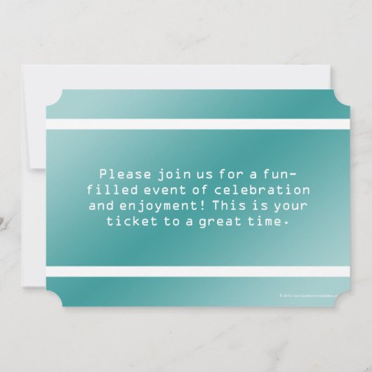 verjaardagsfeestje ticket vormige uitnodigingen (Achterkant)