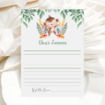 Verjaardagsfeestje Tijdcapsule Notitiekaart Wild O<br><div class="desc">Leg de herinneringen aan het wilde feest ter ere van de eerste verjaardag van je kleine spruit vast met deze charmante notitiekaart voor een tijdscapsule. Geef deze speciale kaart aan je gasten zodat zij hun goede wensen en boodschappen voor je kind kunnen opschrijven. Het safari-feestthema, met leuke jungle dieren, voegt...</div>