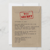 Verjaardagsfeestje Top Secret Special Agent Spy Kaart (Voorkant)