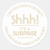 Verjaardagsfeestje tot je verbazing Sst! Stijlvol  Ronde Sticker (Voorkant)