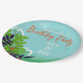 Verjaardagsfeestje Tuin Thema Papieren Bordje (Gekanteld)