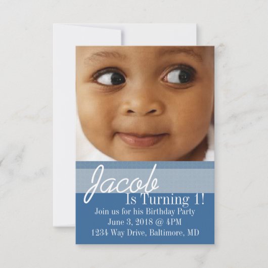 Verjaardagsfeestje uitnodigen | B-Day blauw Kaart (Voorkant)