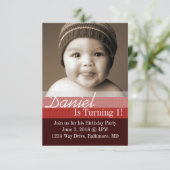 Verjaardagsfeestje uitnodigen | B-Day Brown Bourgo Kaart (Staand voorkant)