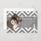 Verjaardagsfeestje uitnodigen | Draaiend Chevron G Kaart (Voorkant / Achterkant)