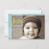 Verjaardagsfeestje uitnodigen | Een segment blauw  Kaart (Voorkant)