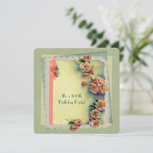  verjaardagsfeestje uitnodigen kaart (Staand voorkant)