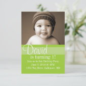 Verjaardagsfeestje uitnodigen | Kleur Lime Green Kaart (Staand voorkant)