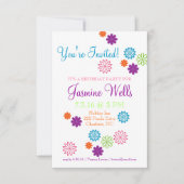 Verjaardagsfeestje uitnodigen | Kleuren van Leuk K Kaart (Voorkant)