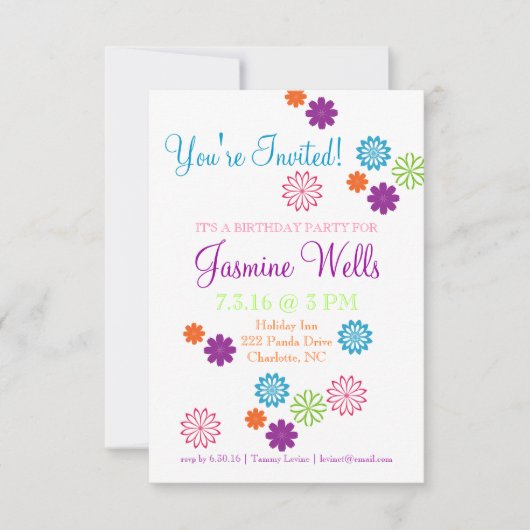 Verjaardagsfeestje uitnodigen | Kleuren van Leuk K Kaart (Voorkant)