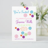 Verjaardagsfeestje uitnodigen | Kleuren van Leuk K Kaart (Staand voorkant)