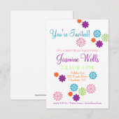 Verjaardagsfeestje uitnodigen | Kleuren van Leuk K Kaart (Voorkant / Achterkant)