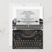 Verjaardagsfeestje uitnodigen op oude typemachine kaart (Voorkant)