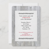 verjaardagsfeestje uitnodigen op verweerd hout kaart (Voorkant)