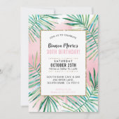 VERJAARDAGSFEESTJE UITNODIGEN tropische palmblader Kaart (Voorkant)