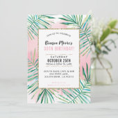 VERJAARDAGSFEESTJE UITNODIGEN tropische palmblader Kaart (Staand voorkant)