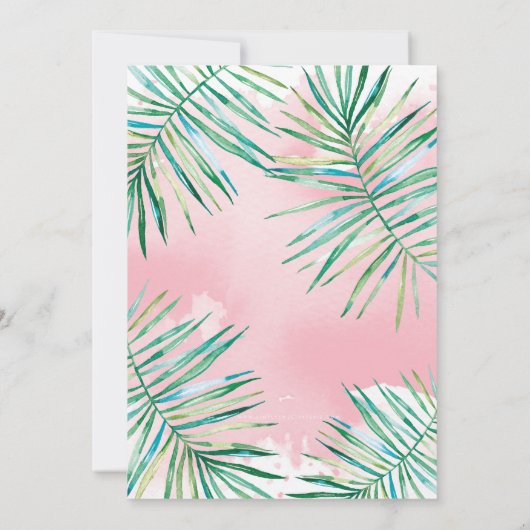VERJAARDAGSFEESTJE UITNODIGEN tropische palmblader Kaart (Achterkant)