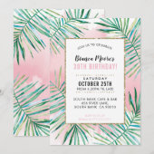 VERJAARDAGSFEESTJE UITNODIGEN tropische palmblader Kaart (Voorkant / Achterkant)