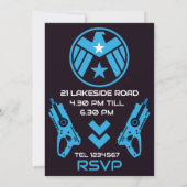 Verjaardagsfeestje uitnodiging Dart Wars jongens (Achterkant)