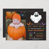 Verjaardagsfeestje uitnodiging met Halloween-thema (Voorkant / Achterkant)