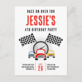 Verjaardagsfeestje uitnodiging 'Racen maar' (Voorkant)