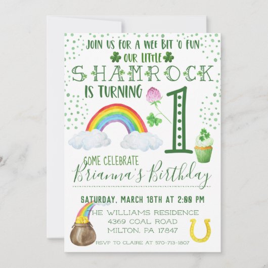 Verjaardagsfeestje uitnodiging St. Patrick's Day (Voorkant)