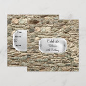 Verjaardagsfeestje uitnodiging van Stone (Voorkant / Achterkant)