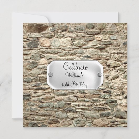 Verjaardagsfeestje uitnodiging van Stone (Voorkant)