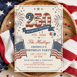 Verjaardagsfeestje uitnodiging voor Amerika's 250e