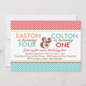 Verjaardagsfeestje Uitnodiging voor Chevron (Jonge (Voorkant)