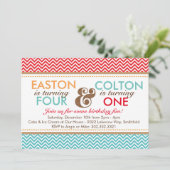 Verjaardagsfeestje Uitnodiging voor Chevron (Jonge (Staand voorkant)