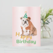 Verjaardagsfeestje uitnodiging voor honden (Staand voorkant)