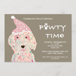 Verjaardagsfeestje uitnodiging voor honden (Pawty