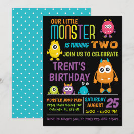 Verjaardagsfeestje uitnodiging voor kleine monster