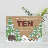 Verjaardagsfeestje uitnodiging Winter Ten (Staand voorkant)