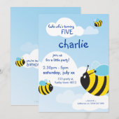 VERJAARDAGSFEESTJE UITNODIGT :: bijen in de lucht  Kaart (Voorkant / Achterkant)