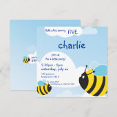 VERJAARDAGSFEESTJE UITNODIGT :: bijen in de lucht Kaart (Voorkant / Achterkant)