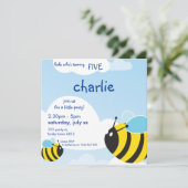 VERJAARDAGSFEESTJE UITNODIGT :: bijen in de lucht Kaart (Staand voorkant)