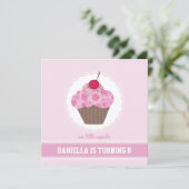 VERJAARDAGSFEESTJE UITNODIGT :: cupcake 6SQ Kaart (Staand voorkant)