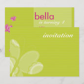 VERJAARDAGSFEESTJE UITNODIGT :: flutterby butterfl Kaart (Voorkant / Achterkant)