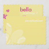 VERJAARDAGSFEESTJE UITNODIGT :: flutterby vlinder  Kaart (Voorkant / Achterkant)